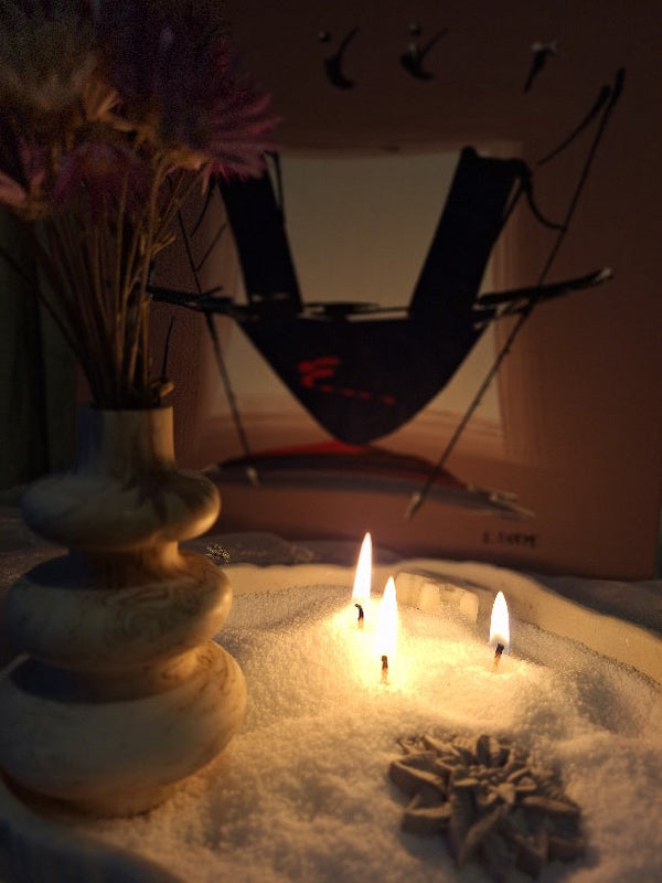 Sandy en mode cosy bougie diy hiver effet neige
