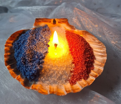 Bougie diy sandy bleu blanc rouge . La bougie qui transforme tout contenant en bougie