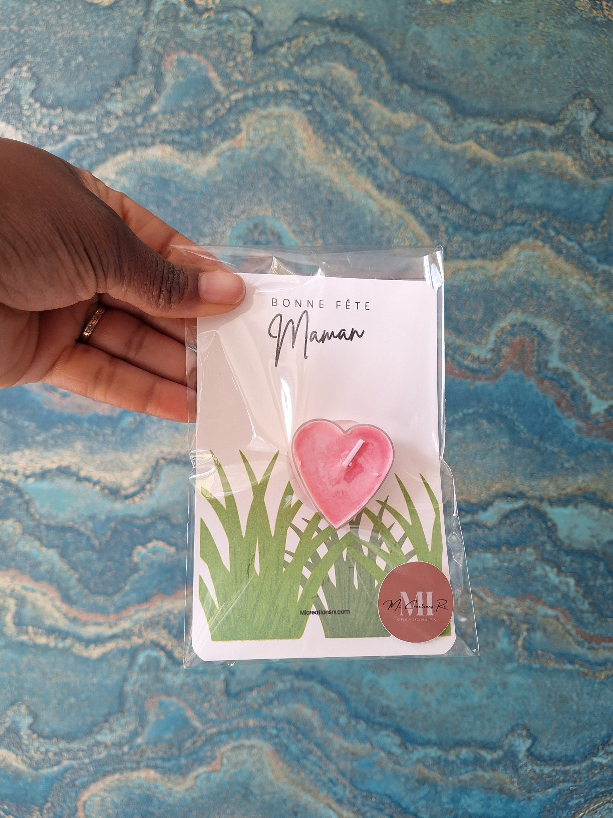 Chauffe plat coeur carte message bonne fete maman prix tout doux