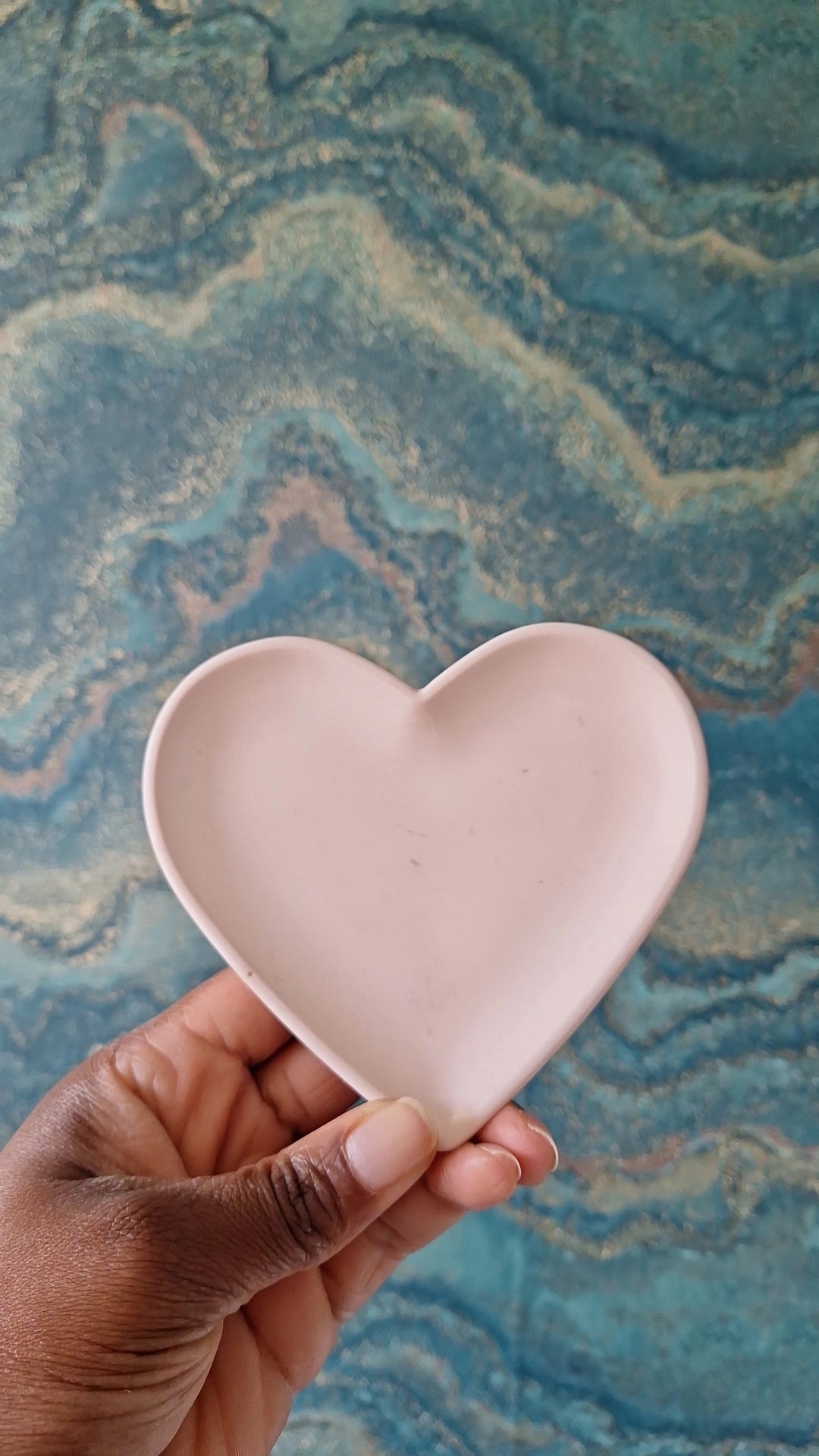 Cadeau fête des mères nounous amour jesmonite beige coeur
