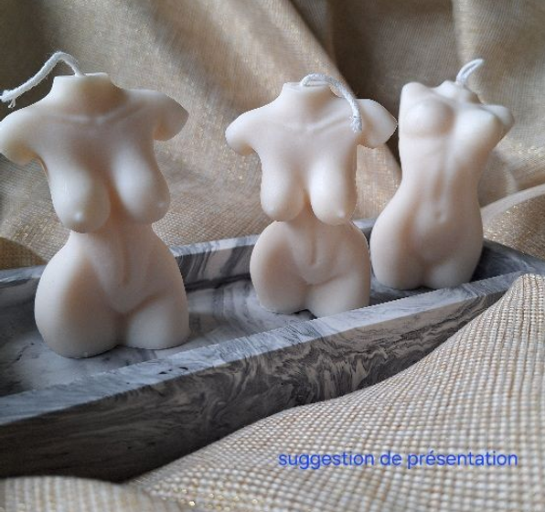 Bougies cire de soja silouhette de femme audacieuse