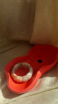 Coupe organique dune rouge en jesmonite par micreationsrx pièce unique