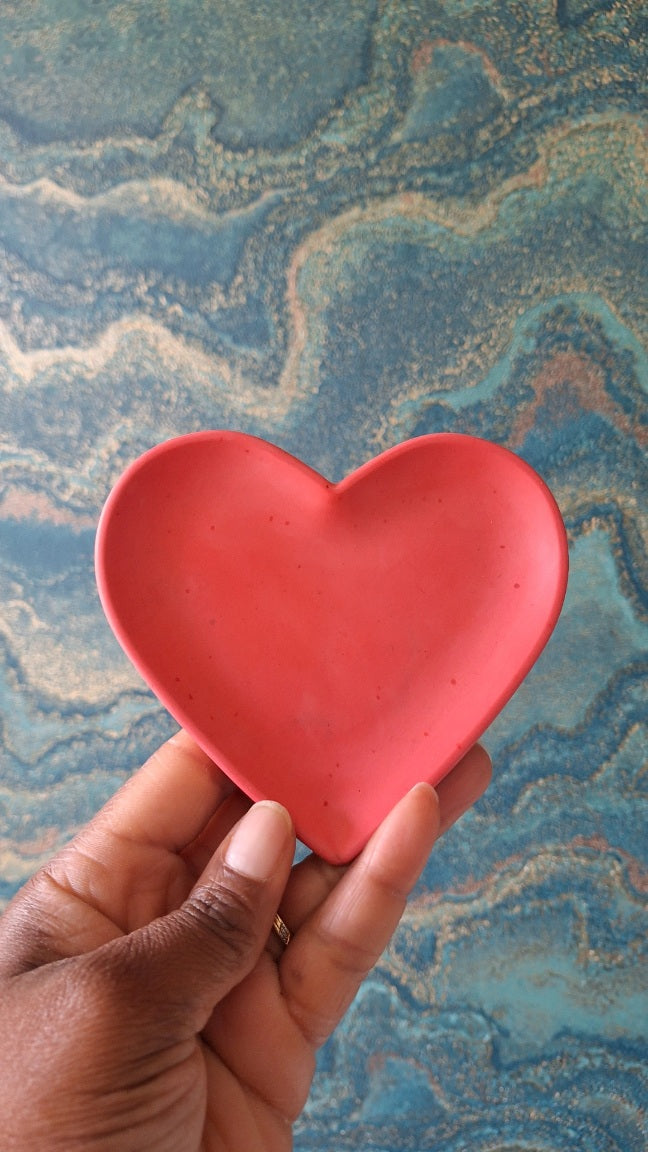 Cadeau fête des mères nounous amour jesmonite rouge coeur