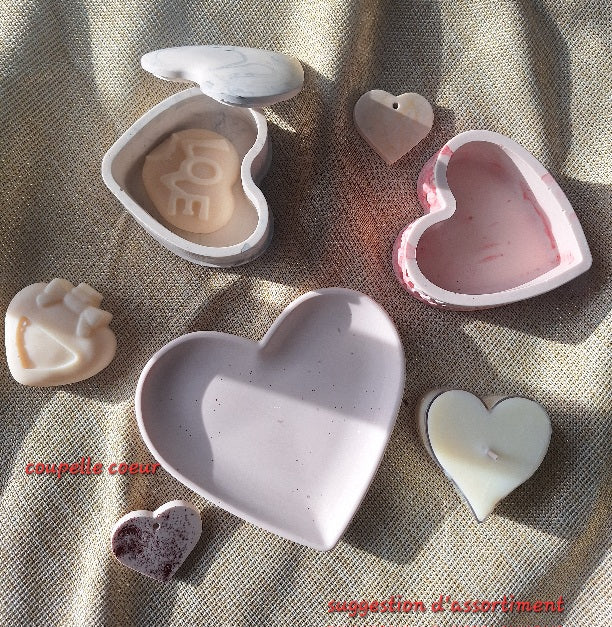 Coeur bougie jesmonite