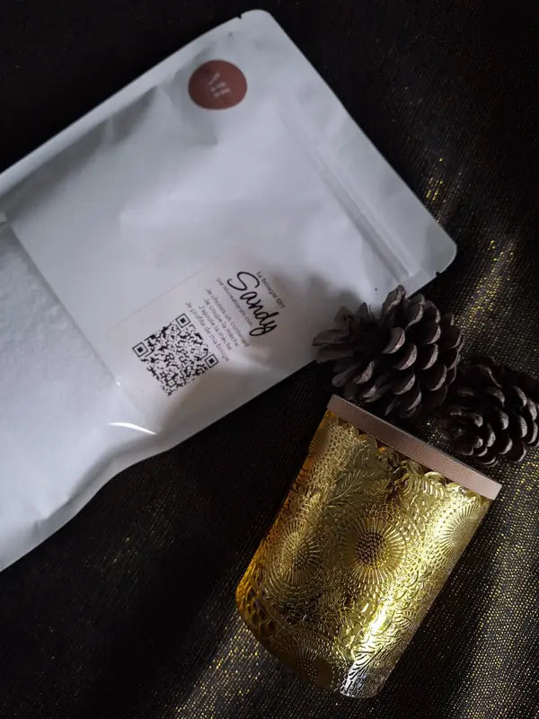 Kit bougie de sable version or sandy bougie perle de cire version soja