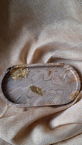 Plateau marbré ovale piece unique