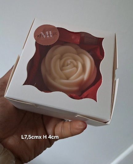 Boite cadeau rose bougie en cire végétale 