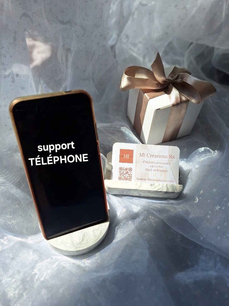 Support de téléphone en jesmonite résine non toxique 