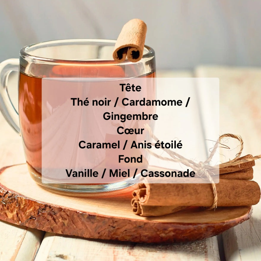Thé à la cannelle parfum pour bougie automne hiver gourmand et épicé
Pyramidd olfactive